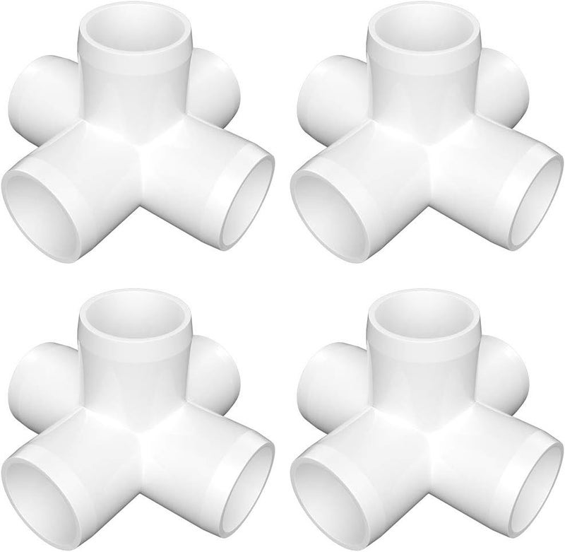 letsFix ‌ 5 Way PVC Fittings 1-1/4 Inch (4-Pack), Furniture-Grade, Heavy-Duty Pipe Connectors for Plumbing, DIY Projects, and Home Furniture Assembly, Compatible with 1-1/4" Schedule 40 PVC Pipes‌ - Image 1
